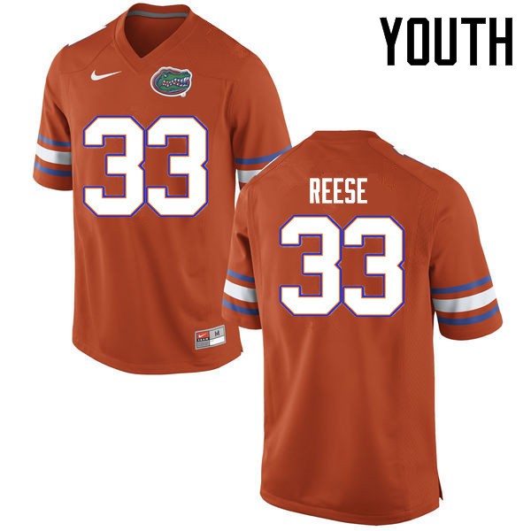Florida Gators Youth #33 David Reese College Football Jerseys Orange